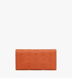 Aren Continental Wallet In Embossed Monogram Leather