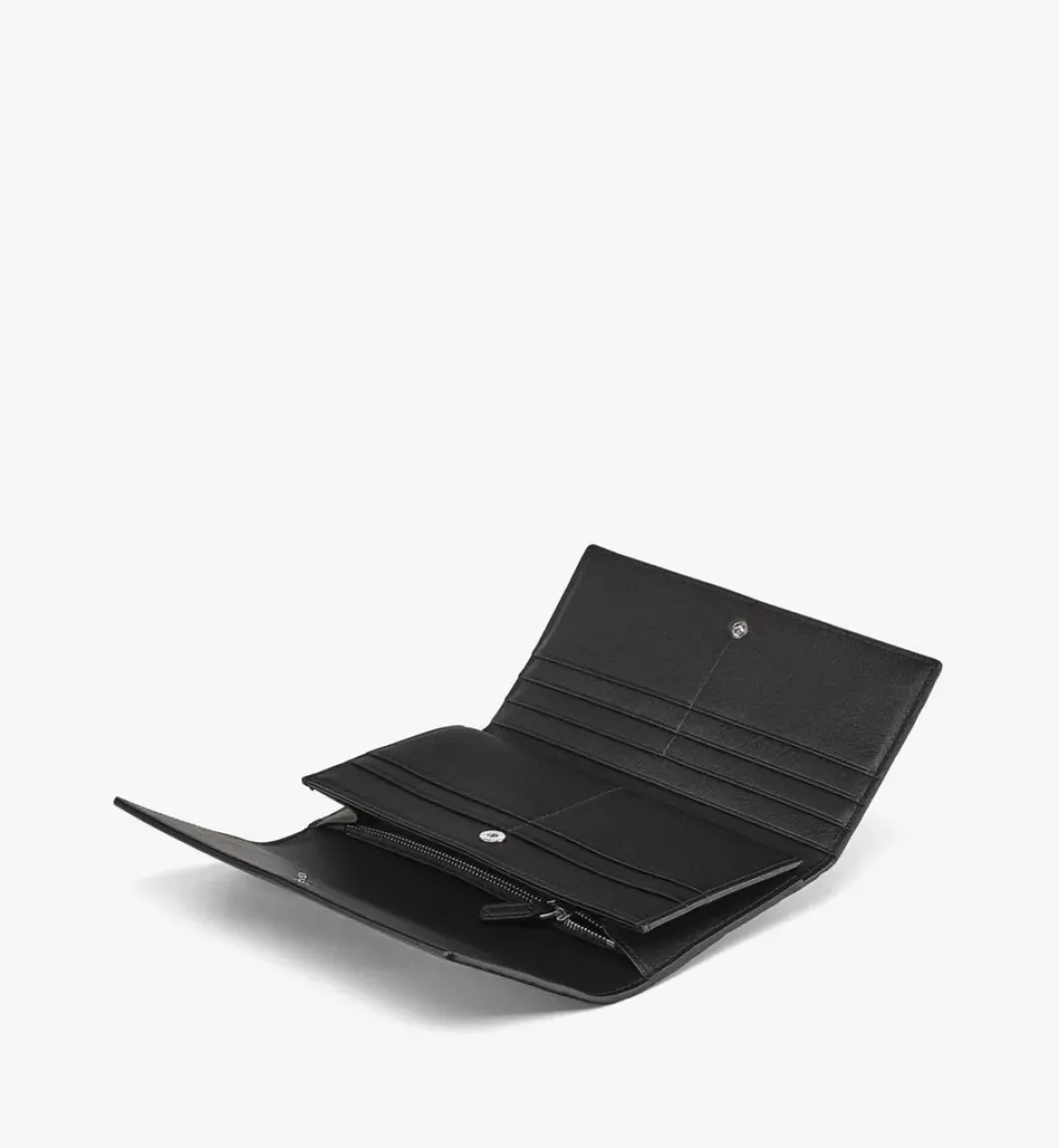Aren Continental Wallet In Embossed Monogram Leather