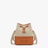 Aren Drawstring Bag In Linen Leather Mix
