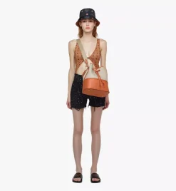 Aren Drawstring Bag In Linen Leather Mix