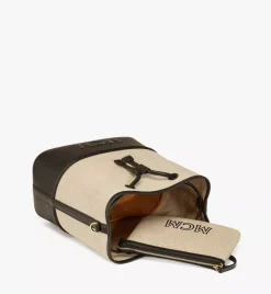Aren Drawstring Bag In Linen Leather Mix