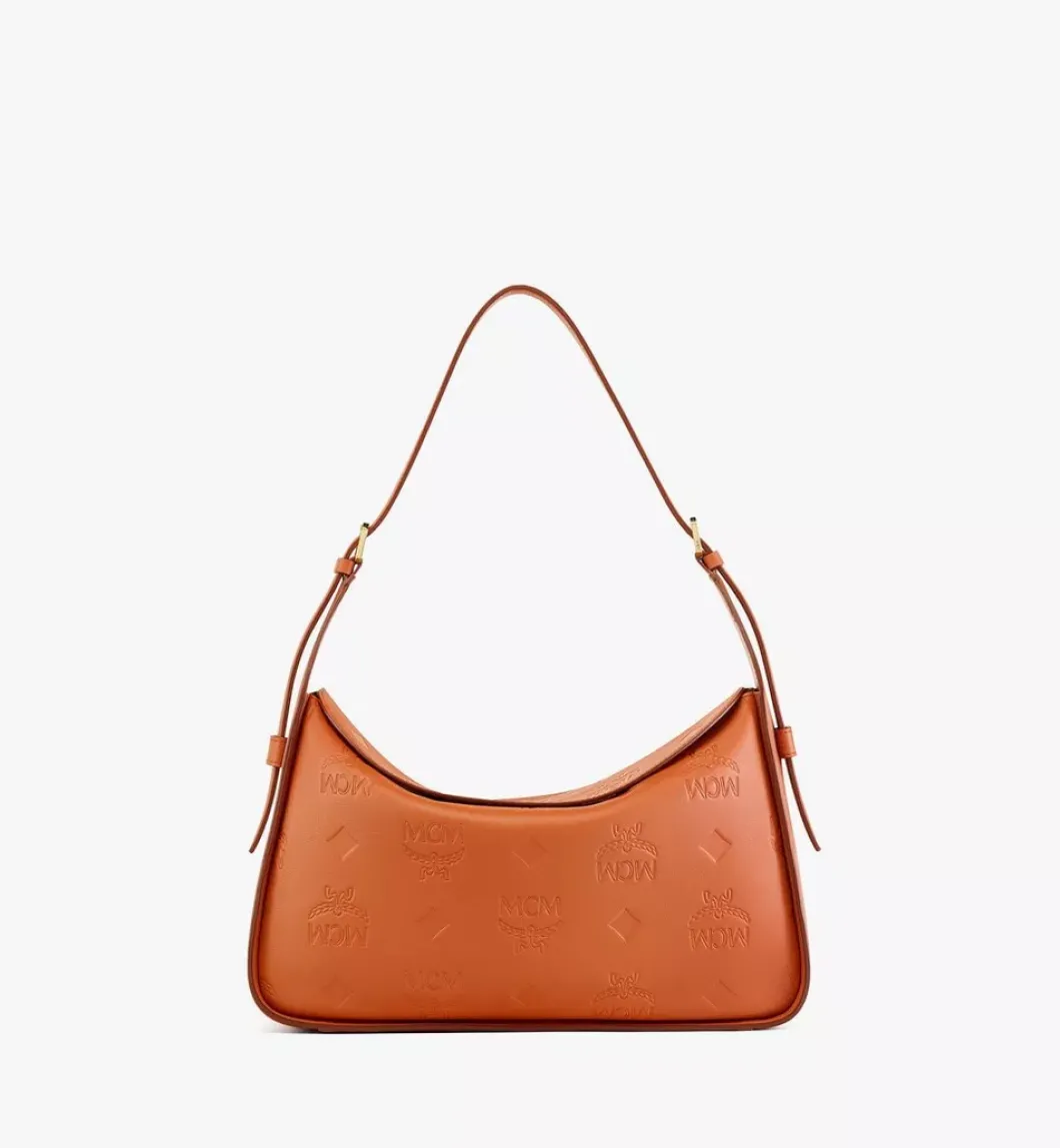 Aren Flap Hobo In Embossed Monogram Leather