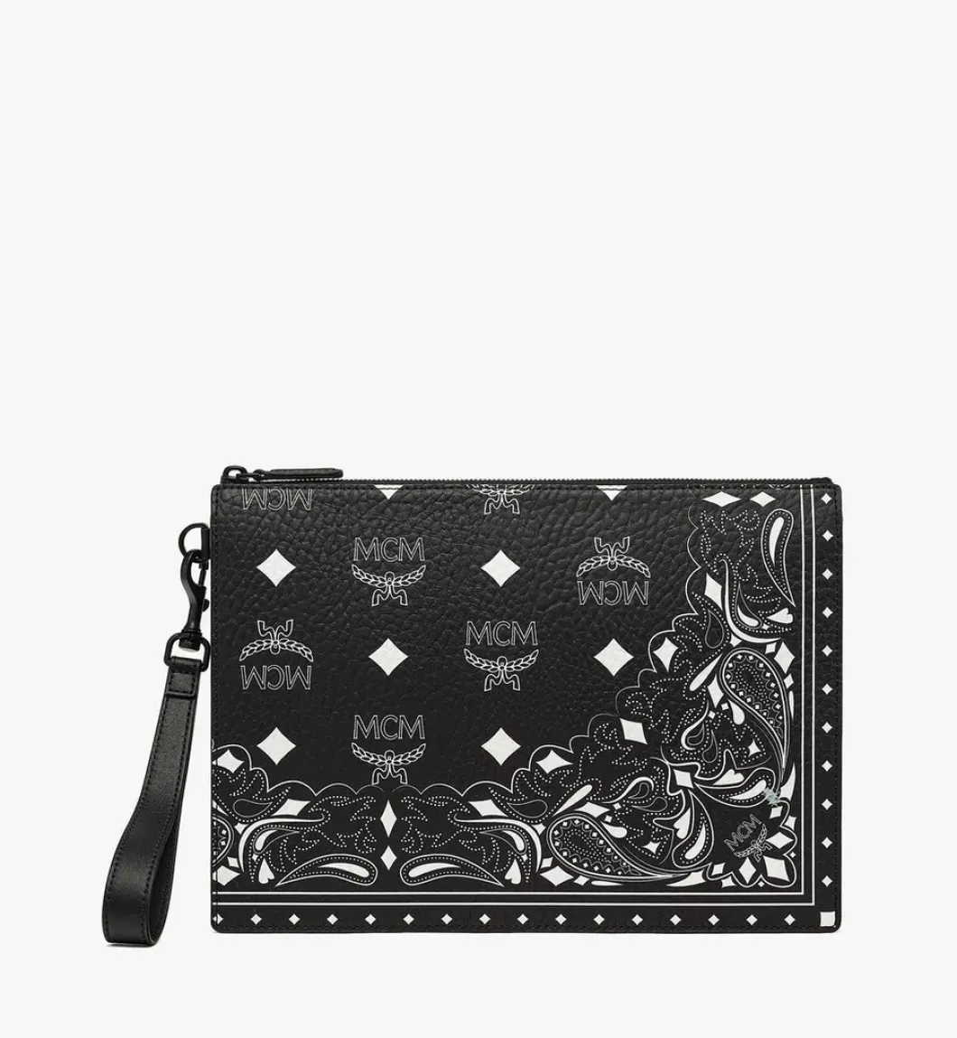 Aren Wristlet Zip Pouch In Bandana Visetos