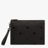 Aren Wristlet Zip Pouch In Maxi Monogram Leather
