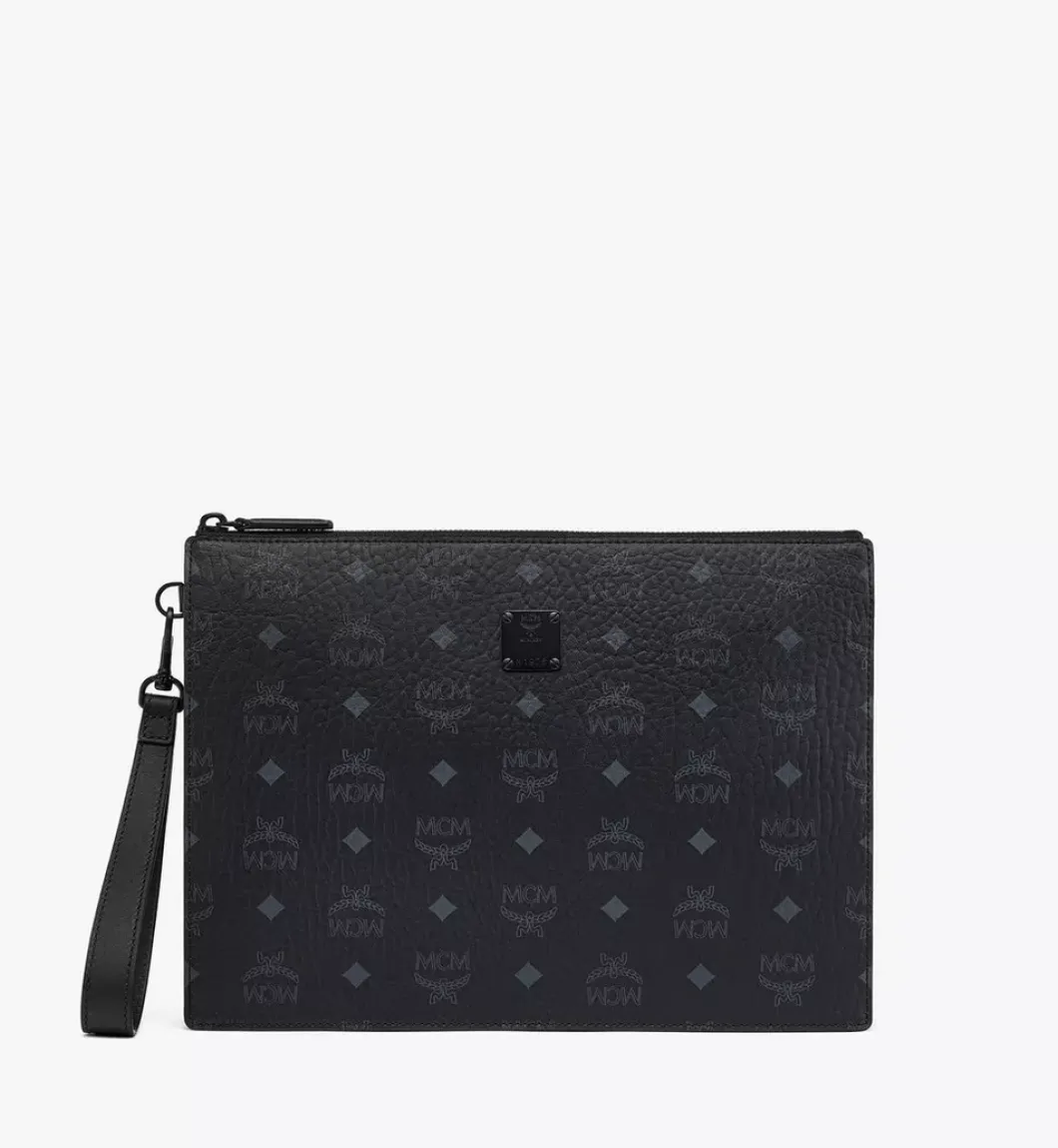 Aren Wristlet Zip Pouch In Visetos