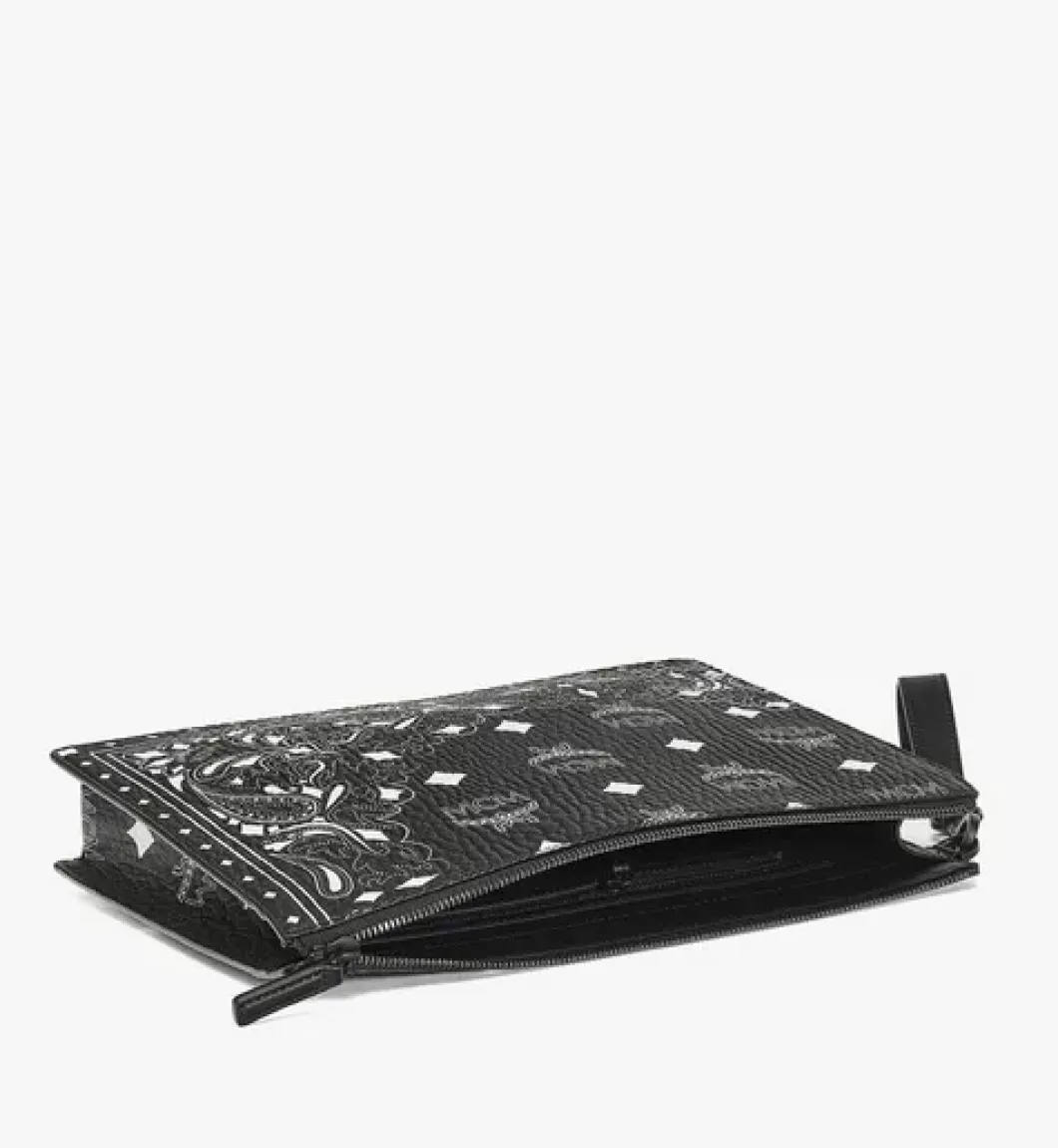 Aren Wristlet Zip Pouch In Bandana Visetos