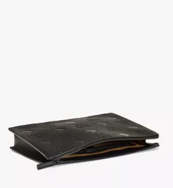 Aren Wristlet Zip Pouch In Maxi Monogram Leather