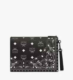 Aren Wristlet Zip Pouch In Bandana Visetos