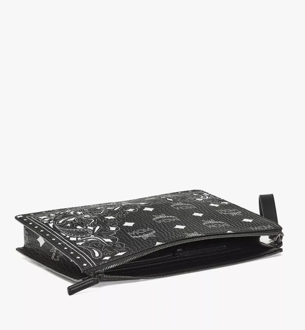 Aren Wristlet Zip Pouch In Bandana Visetos