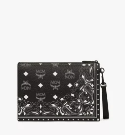 Aren Wristlet Zip Pouch In Bandana Visetos