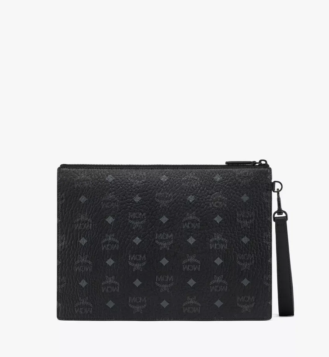 Aren Wristlet Zip Pouch In Visetos