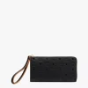 Aren Zip Around Wallet In Embossed Monogram Leather