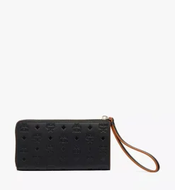 Aren Zip Around Wallet In Embossed Monogram Leather