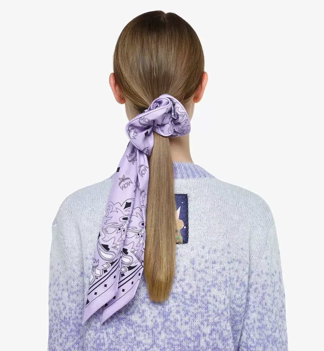 Bandana Monogram Print Scrunchy With Scarf