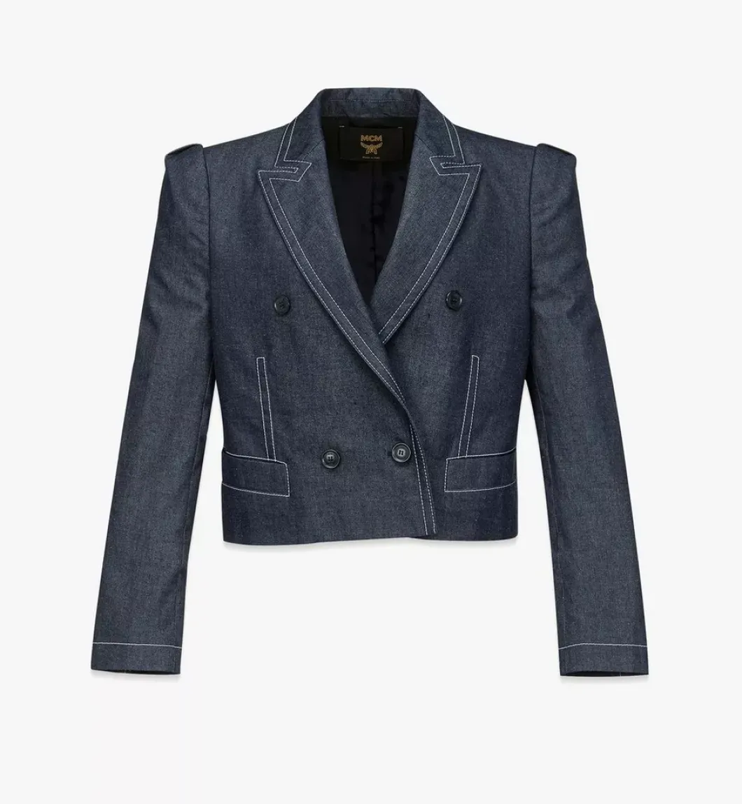 Cropped Denim Blazer