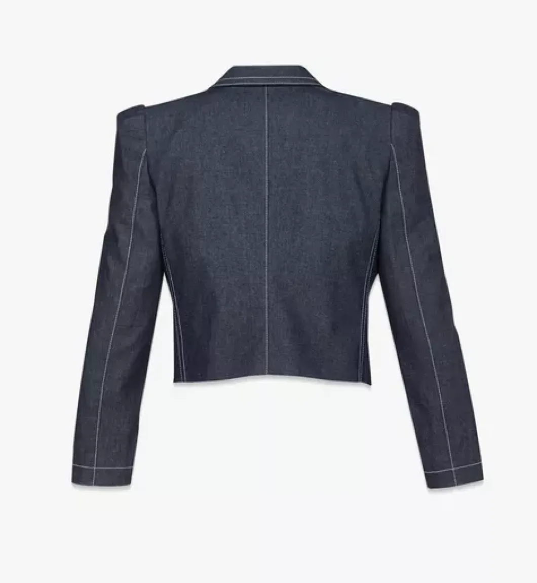 Cropped Denim Blazer