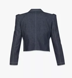 Cropped Denim Blazer