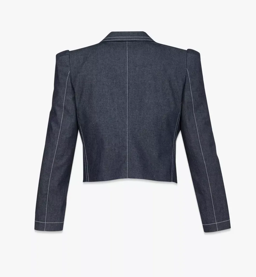 Cropped Denim Blazer