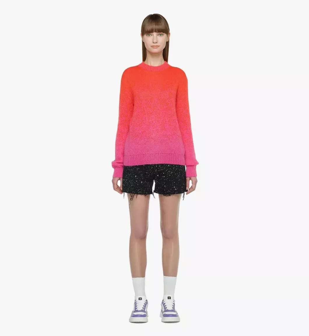 Jacquard Sweater In Gradation Mohair