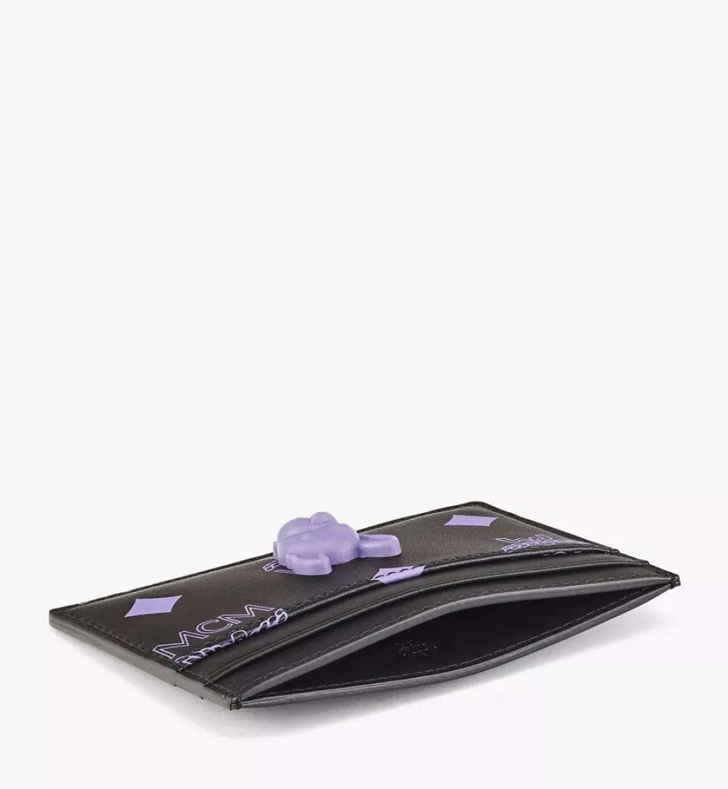 M Pup Card Case In Color Splash Logo Leather