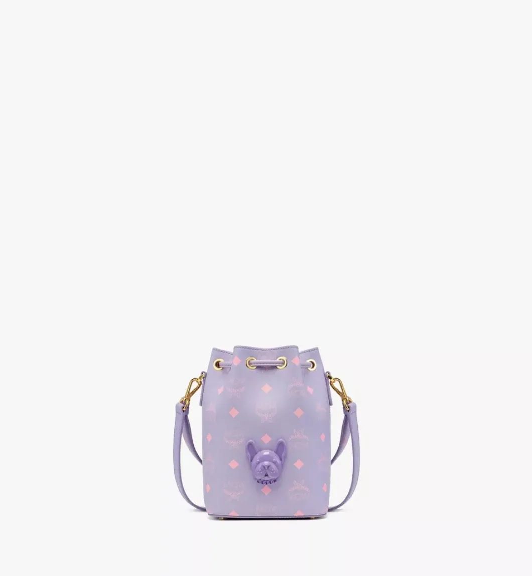 M Pup Drawstring In Color Splash Logo Leather