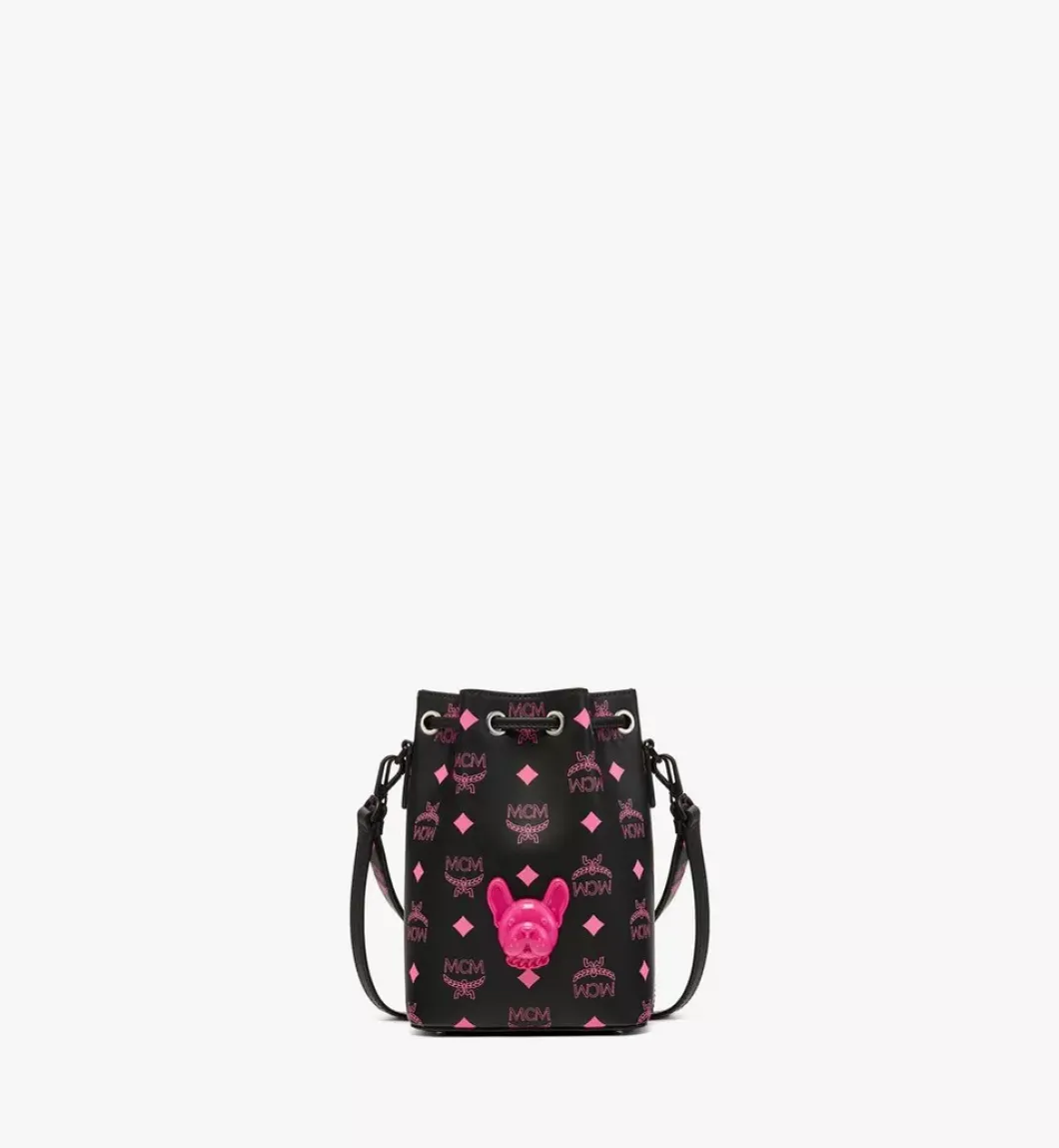 M Pup Drawstring In Color Splash Logo Leather