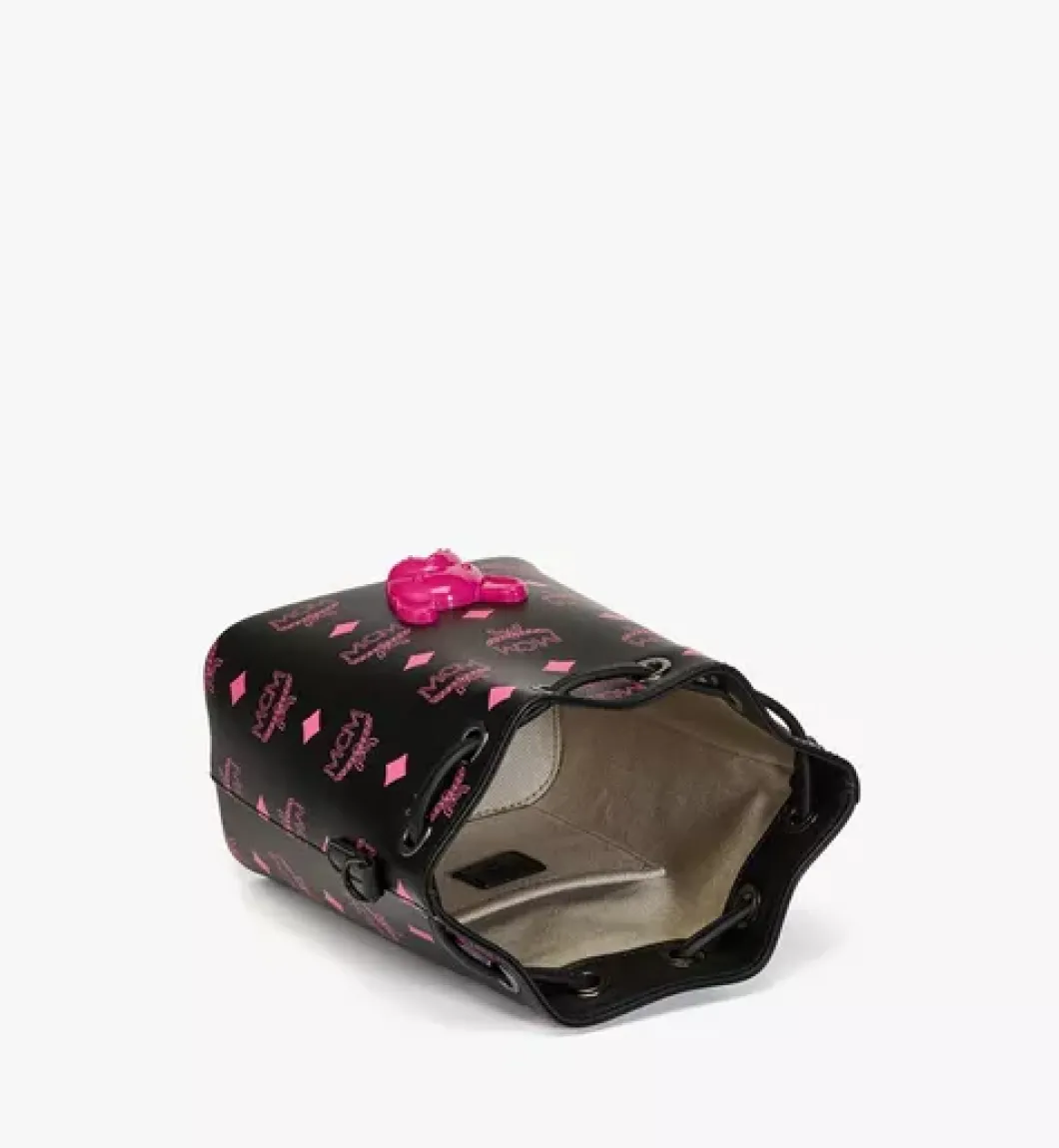 M Pup Drawstring In Color Splash Logo Leather