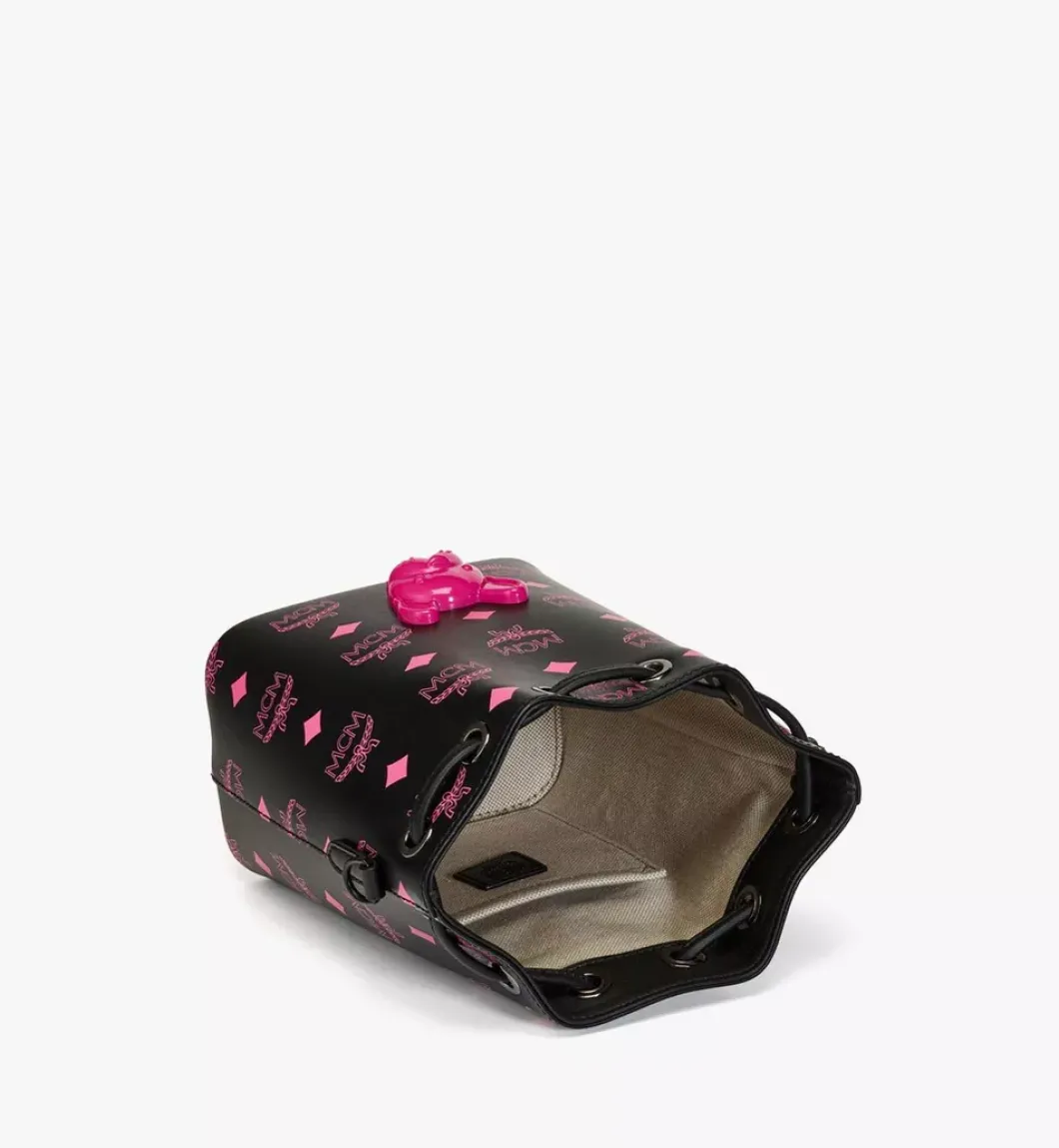 M Pup Drawstring In Color Splash Logo Leather