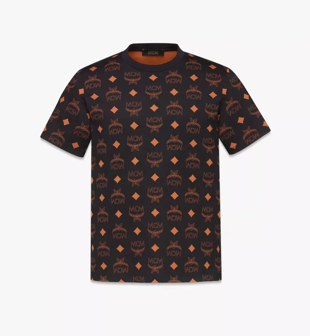 Maxi Monogram Print T-Shirt In Organic Cotton