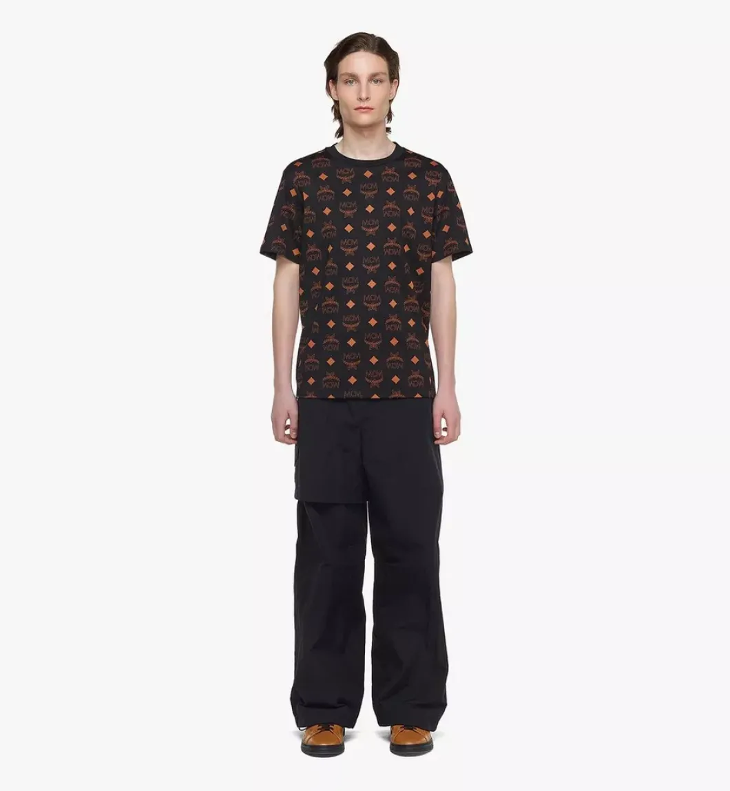 Maxi Monogram Print T-Shirt In Organic Cotton