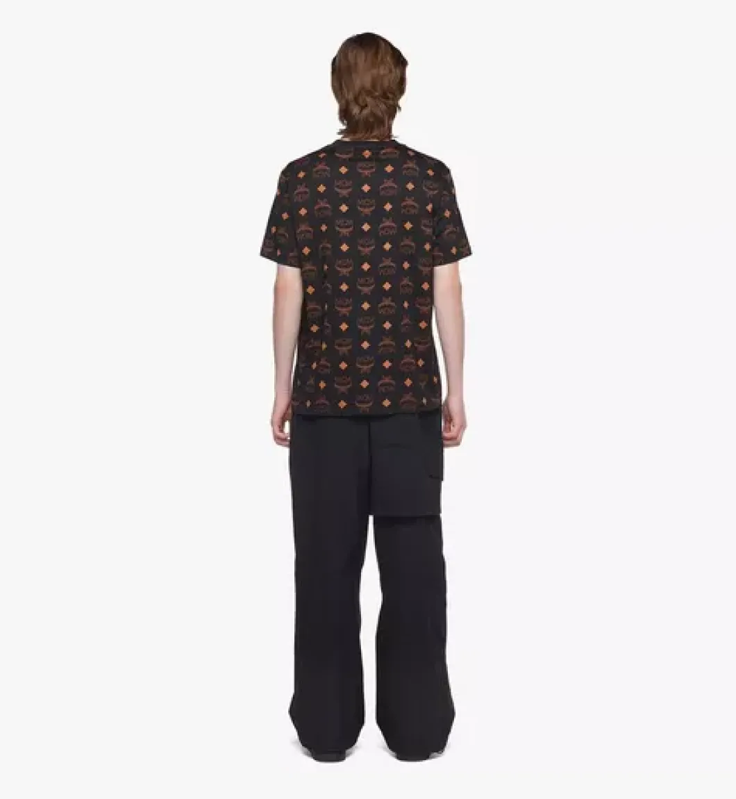 Maxi Monogram Print T-Shirt In Organic Cotton
