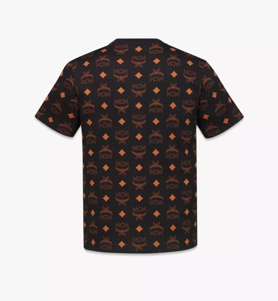 Maxi Monogram Print T-Shirt In Organic Cotton