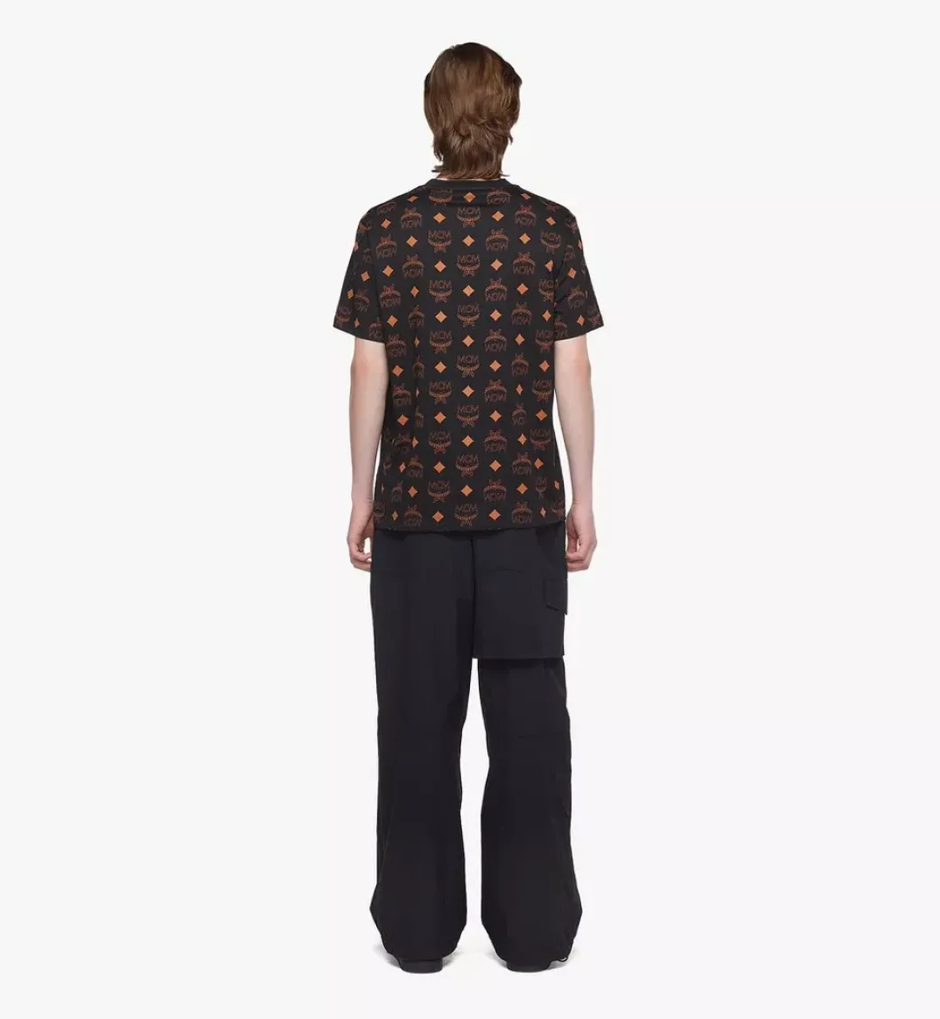 Maxi Monogram Print T-Shirt In Organic Cotton