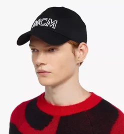 Mcm Essentials Logo Cap In Cotton Twill