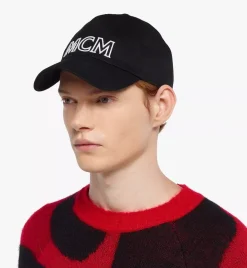 Mcm Essentials Logo Cap In Cotton Twill