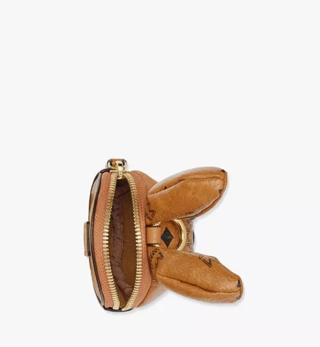 Mcm Park Pouch Charm In Visetos Leather Mix