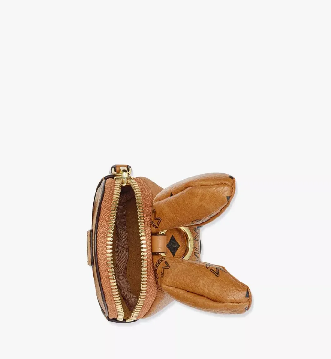 Mcm Park Pouch Charm In Visetos Leather Mix