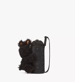 Mcm Park Rabbit Bottle Holder In Faux Fur Visetos