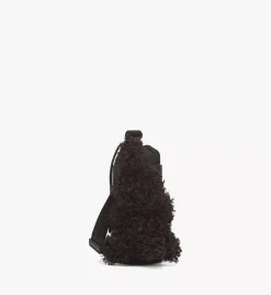 Mcm Park Rabbit Bottle Holder In Faux Fur Visetos