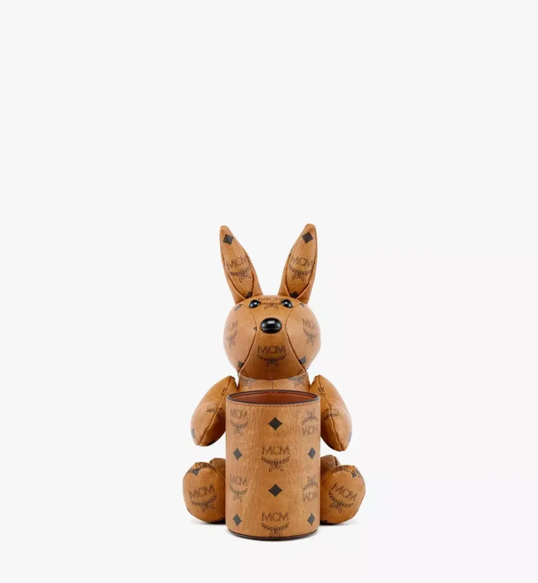 Mcm Park Rabbit Stationery Holder In Visetos Leather Mix