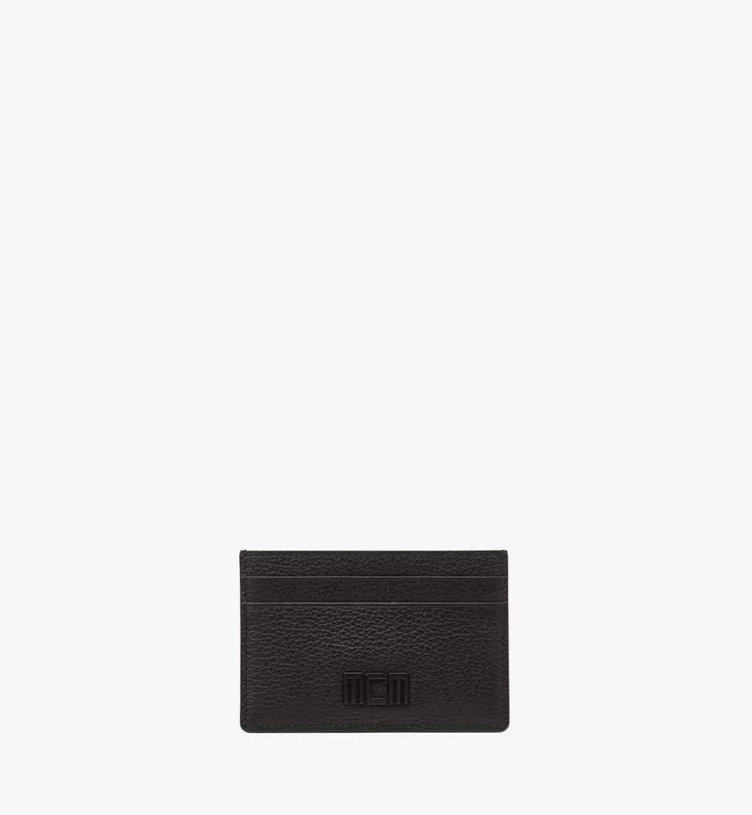 Mcm Tech Card Case In Embossed Spanish Leather