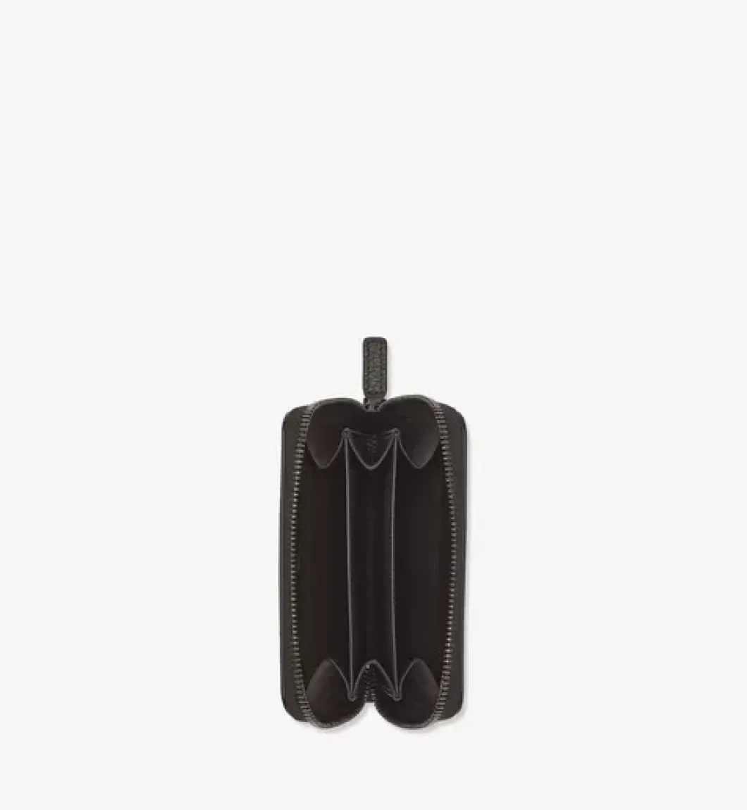 Mcm Tech Zip Around Wallet In Embossed Spanish Leather