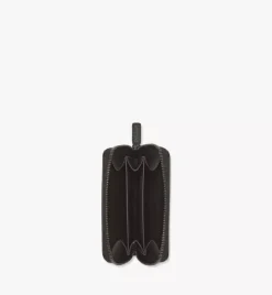 Mcm Tech Zip Around Wallet In Embossed Spanish Leather