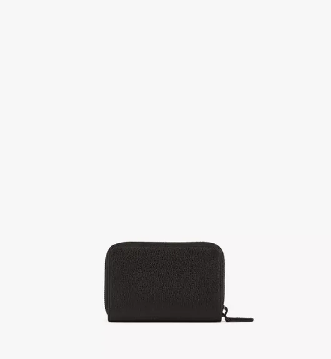 Mcm Tech Zip Around Wallet In Embossed Spanish Leather