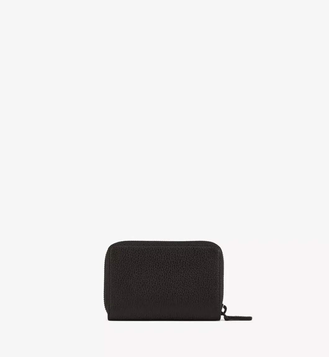 Mcm Tech Zip Around Wallet In Embossed Spanish Leather