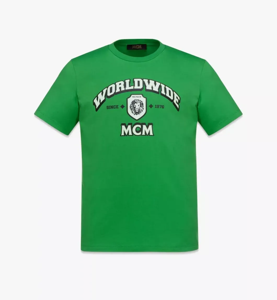 Mcm Worldwide Print T-Shirt In Organic Cotton