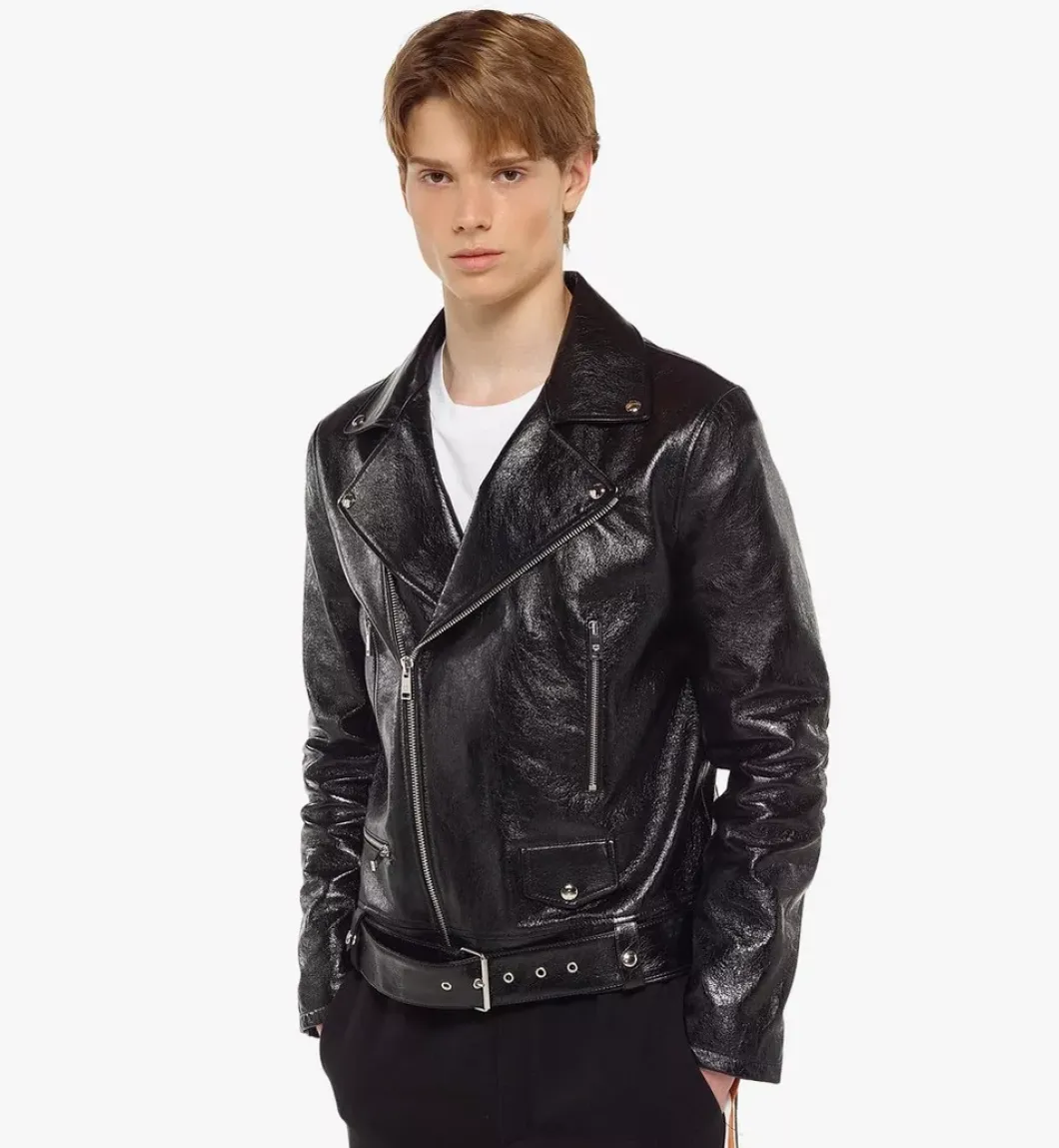 Mcmotor Biker Jacket In Lamb Leather