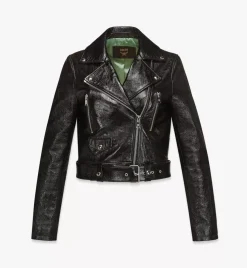 Mcmotor Cropped Biker Jacket In Lamb Leather