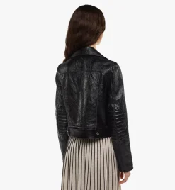 Mcmotor Cropped Biker Jacket In Lamb Leather