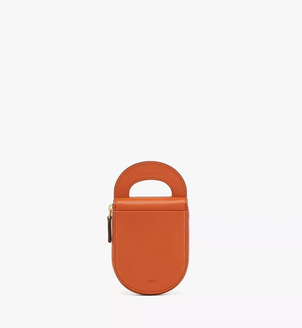 Mode Travia Logo Card Holder In Spanish Nappa Leather